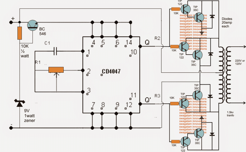 Slechthorend metaal kroeg Simple 48V Inverter Circuit | Homemade Circuit Projects