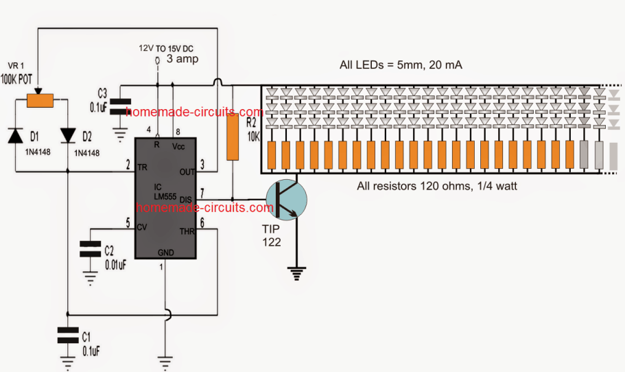 PWM based LED intensity controller circuit