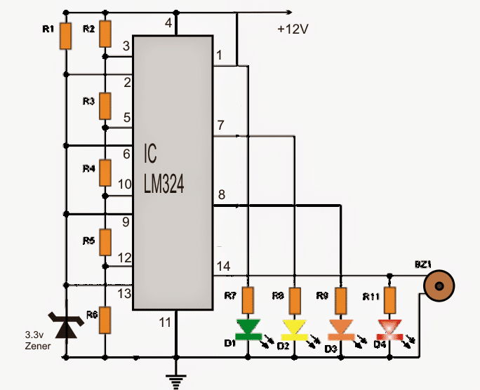 Car Battery Voltage Monitor Circuit