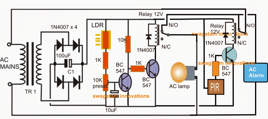 LDR controlled PIR