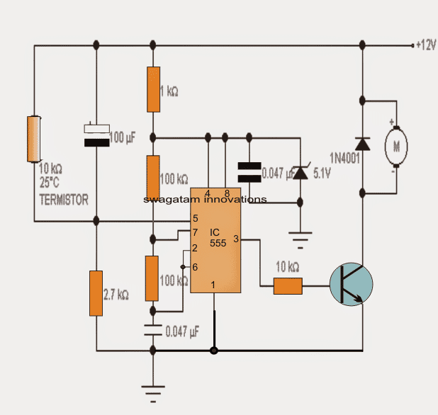 automatic heatsink temperature controller circuit