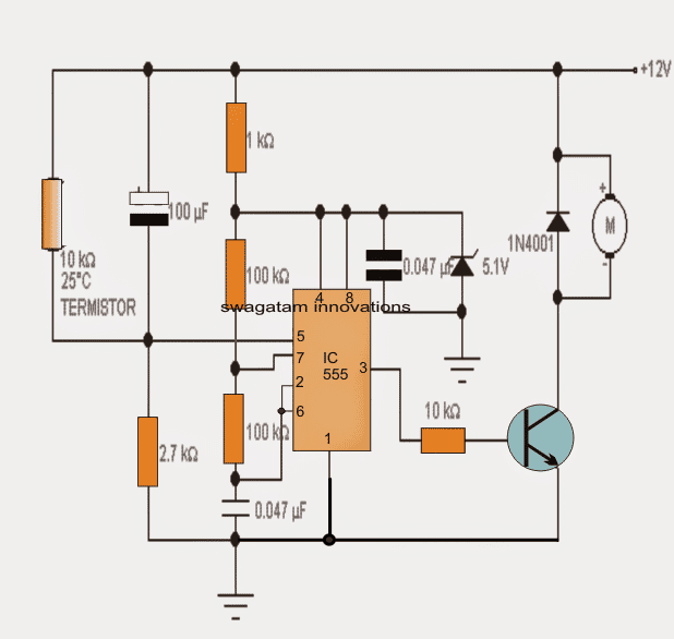 automatic heatsink temperature controller circuit diagram