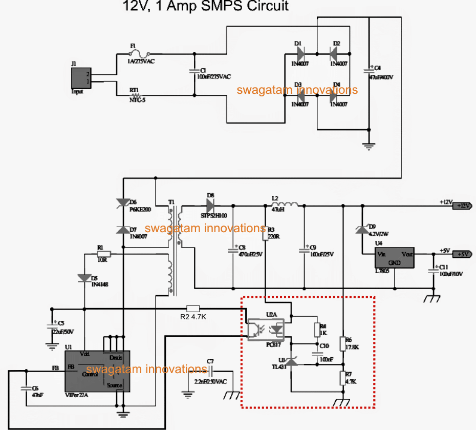 Simple 12v Smps Circuit Diagram