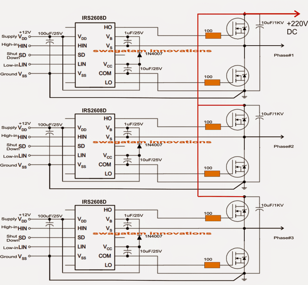 solar 3 phase inverter circuit