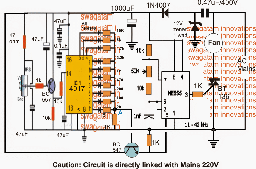 Remote Controlled Fan Regulator Circuit 3 speed ceiling fan wiring diagram 