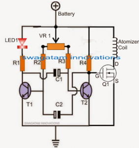 Atomizer Circuit for E Cigarettes – Homemade Circuit Projects