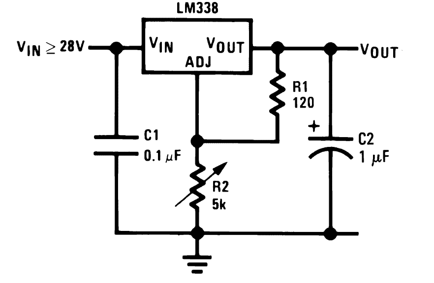 LM338 constant voltage battery charger circuit