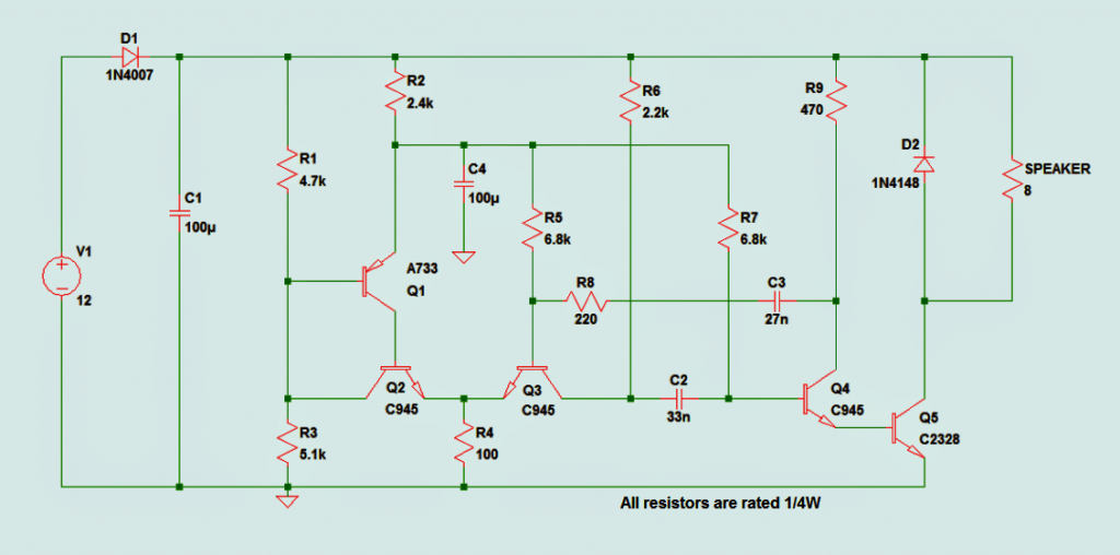 Car Mega Siren Circuit