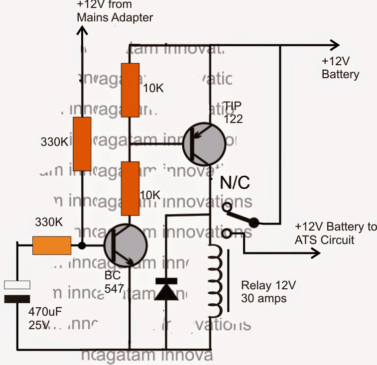 delayed start ON or a delayed switch OFF the following delay relay circuit