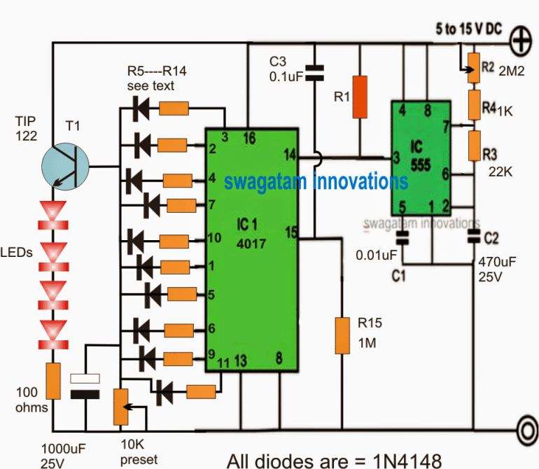 Fading LED Light Circuit for Fish Aquariums