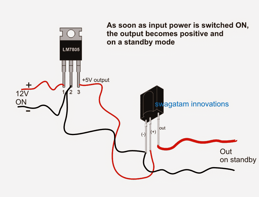 output response of TSOP1738 sensor when power is switched ON