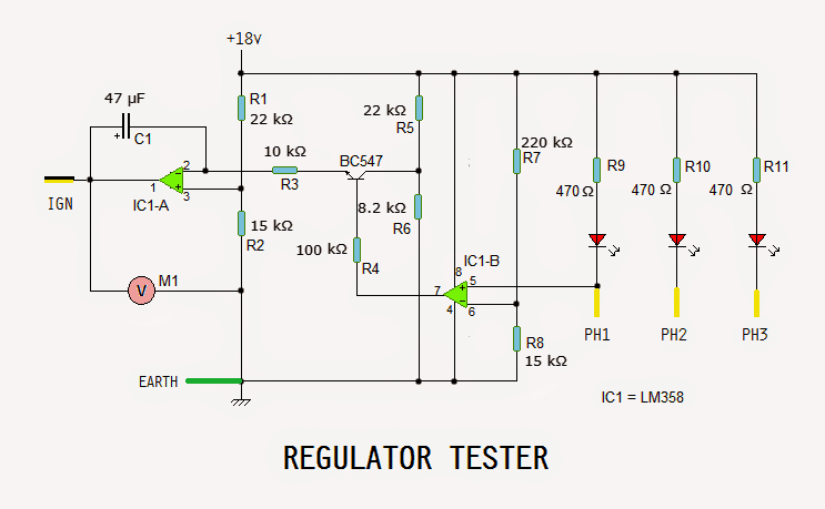 Motorcycle Regulator, Rectifier Tester Circuit