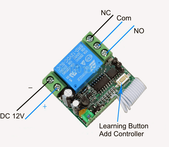 wiring details of the 433 MHz Rx unit