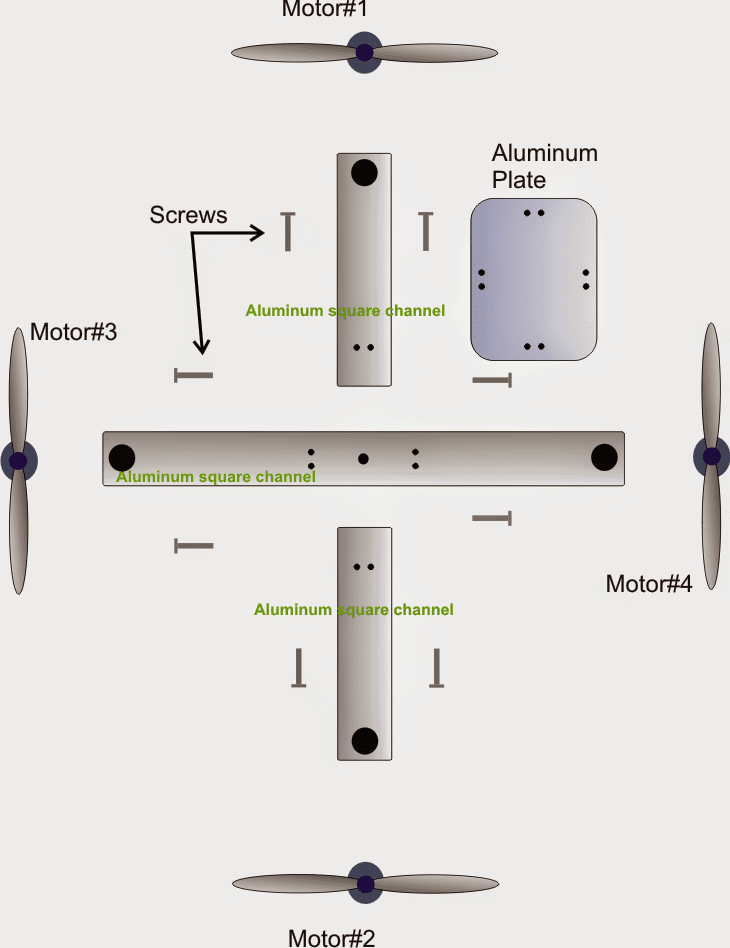 mechanical hardware parts for drone assembly