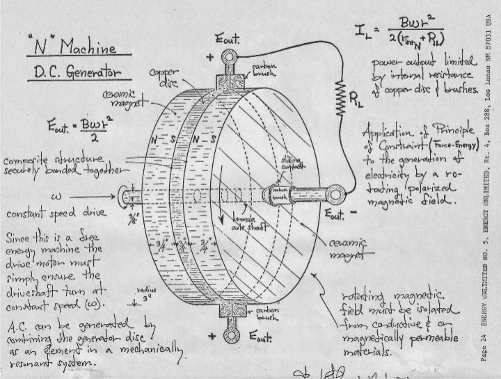 Full constructional design of N Machine by Bruce DePalma