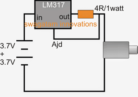 Simple LM317 IC based power bank circuit