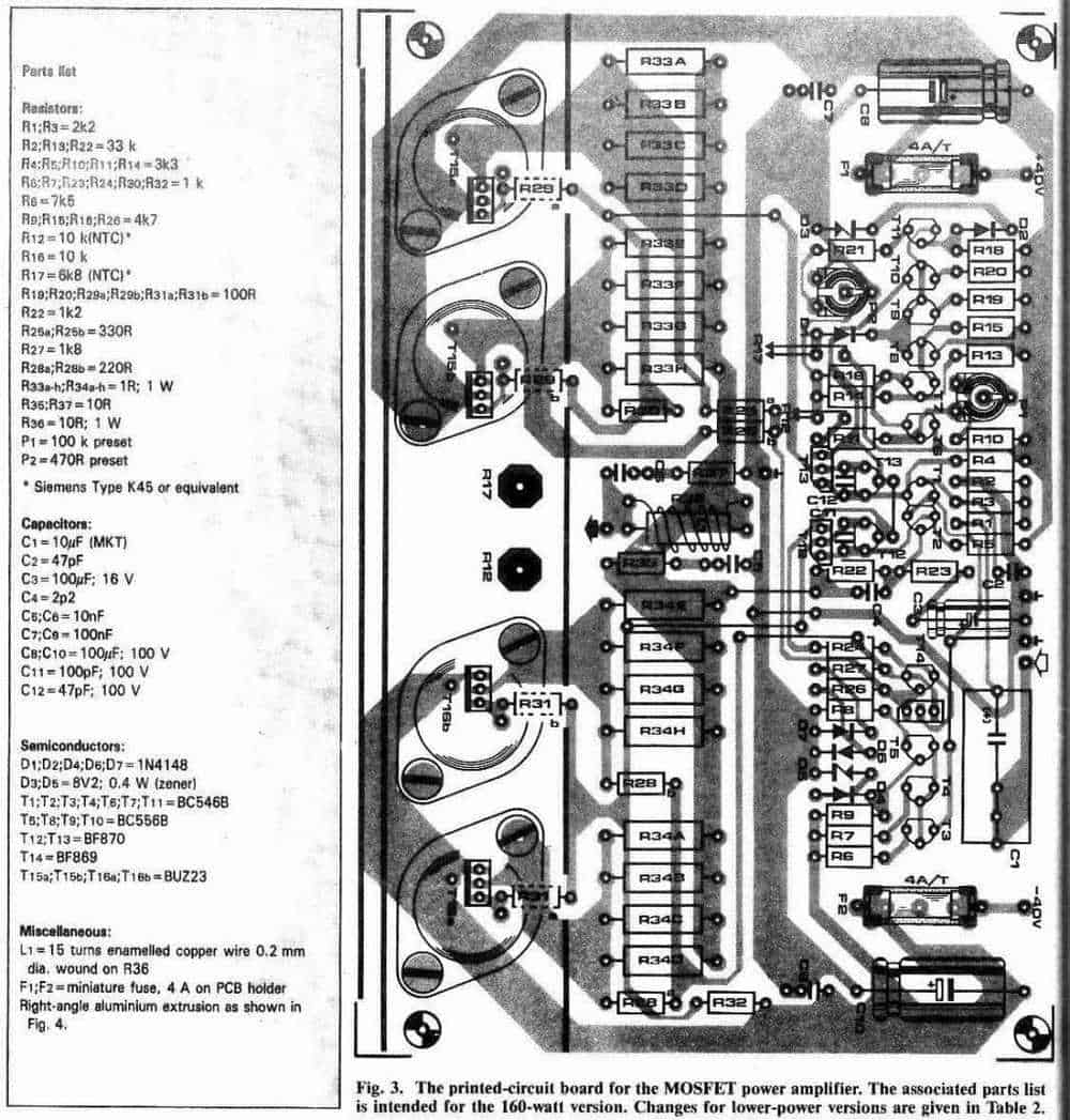 60W, 100W, 150W, 250W Power Amplifier PCB design