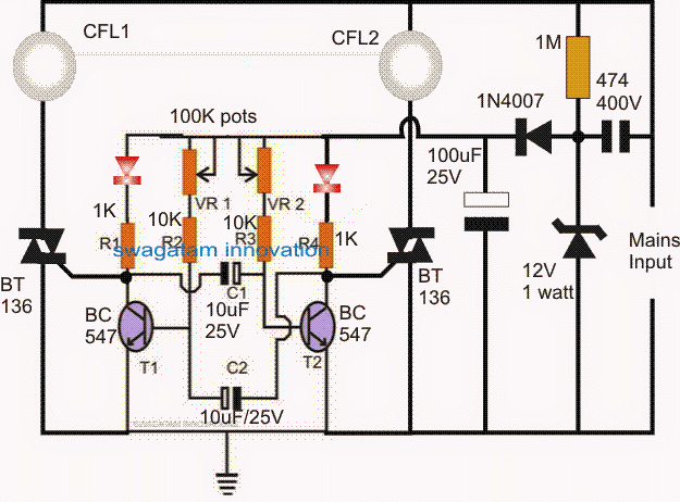 220V Alternate Lamp Flasher Circuit