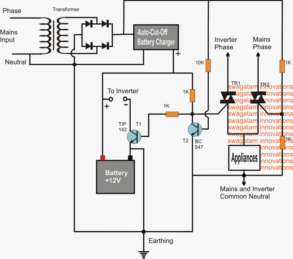 Triac based Inverter/Mains AC Changeover Circuit