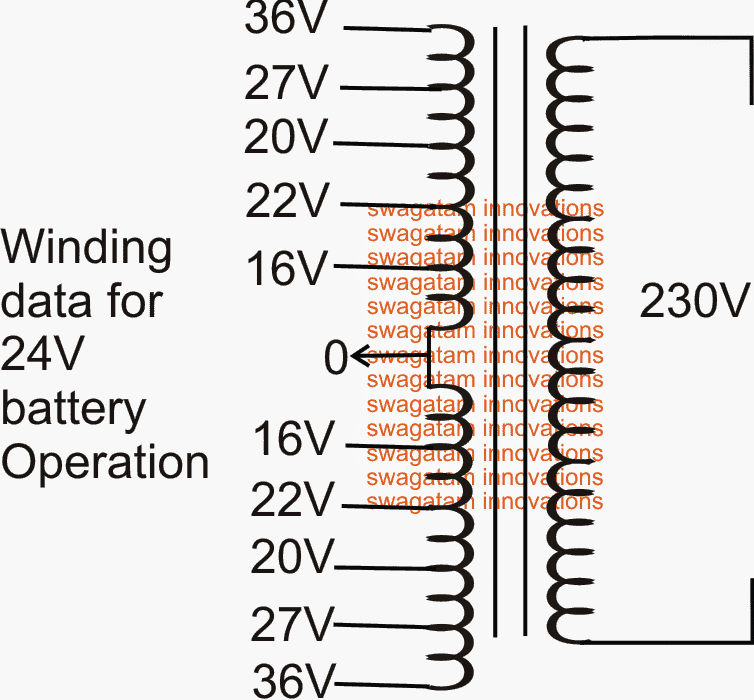 5 Level Cascaded sine wave Inverter transformer winding details