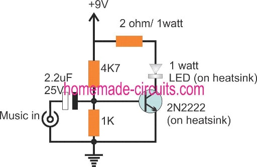 Li-Fi circuit using just a single transistor, capacitor, and LED