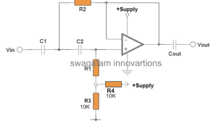 opamp based high-pass filter circuit