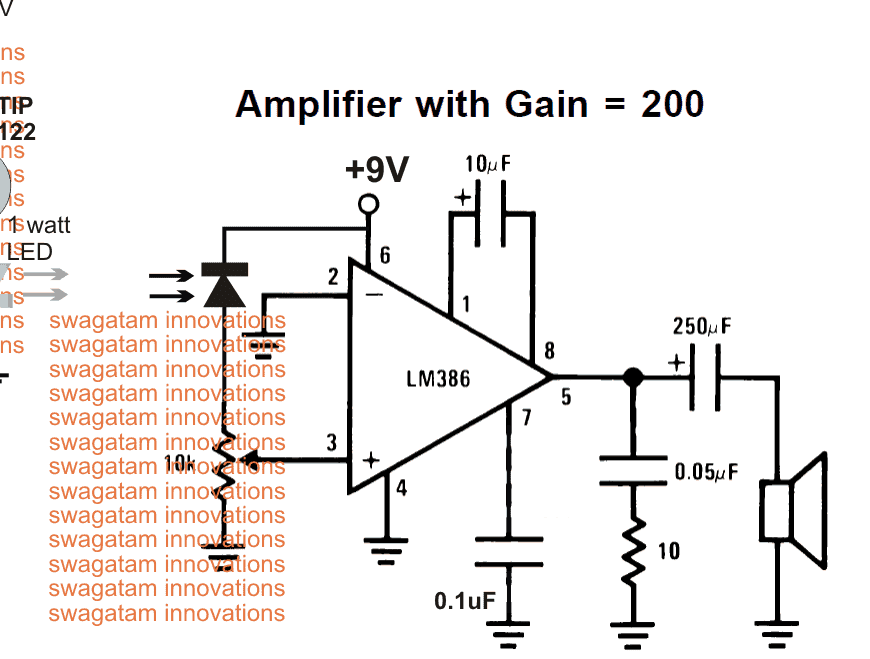 Li-Fi circuit using a photodiode