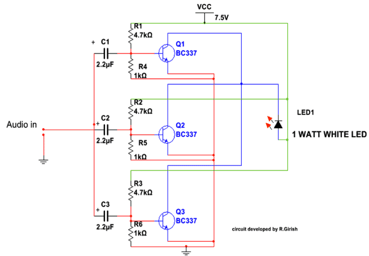 LiFi circuit using two transistors only