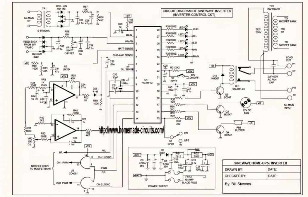 PIC sine eave inverter circuit