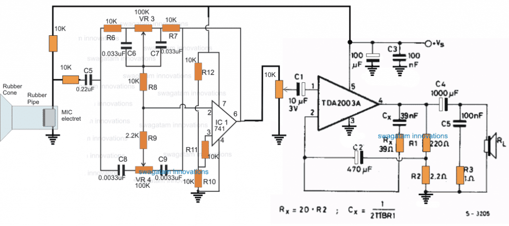 Stethoscope Amplifier Circuit using TDA2003