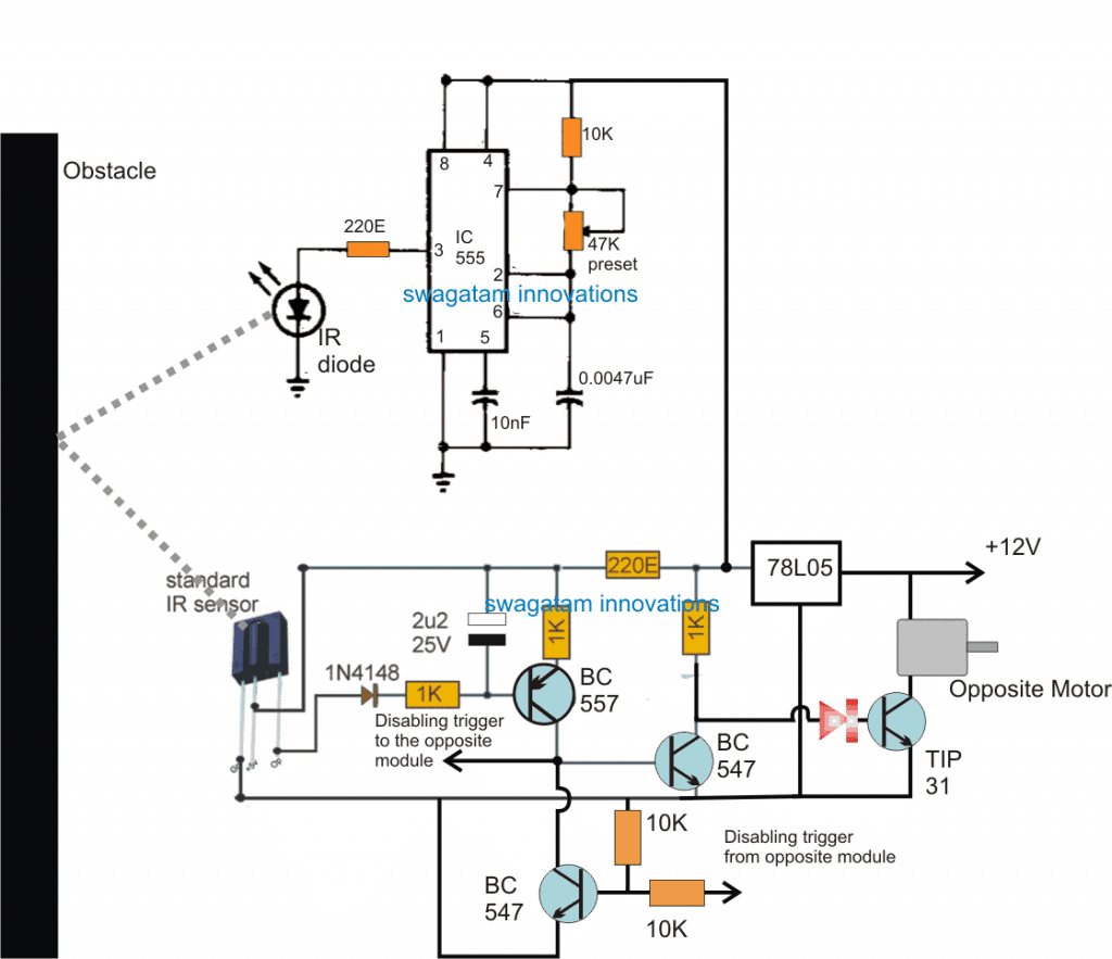 Obstacle Avoiding Robot Circuit