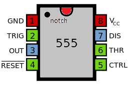 PINOUT DIAGRAM:of IC 555