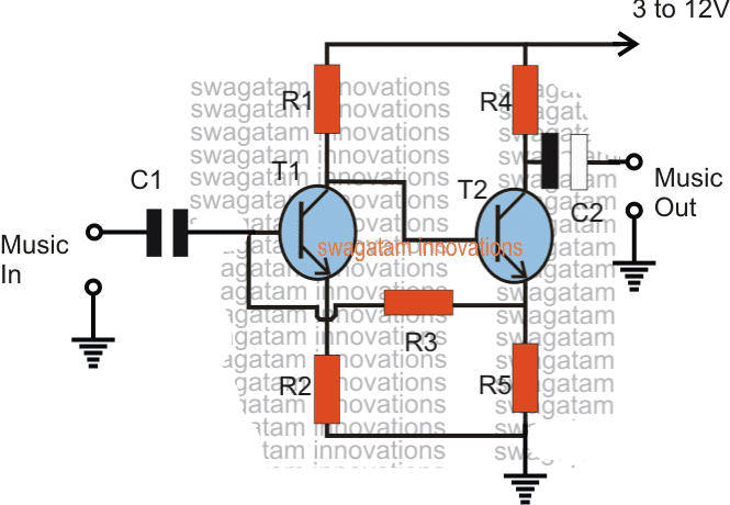 simple preamplifier circuit can be very easily to build by assembling a couple of transistors