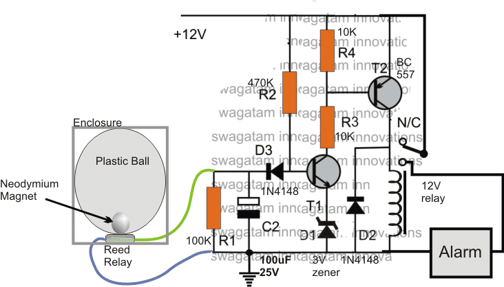 vehicle vibration activated alarm circuit