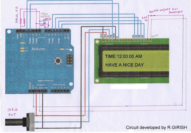 potentiometer is used to adjust the contrast of the display.