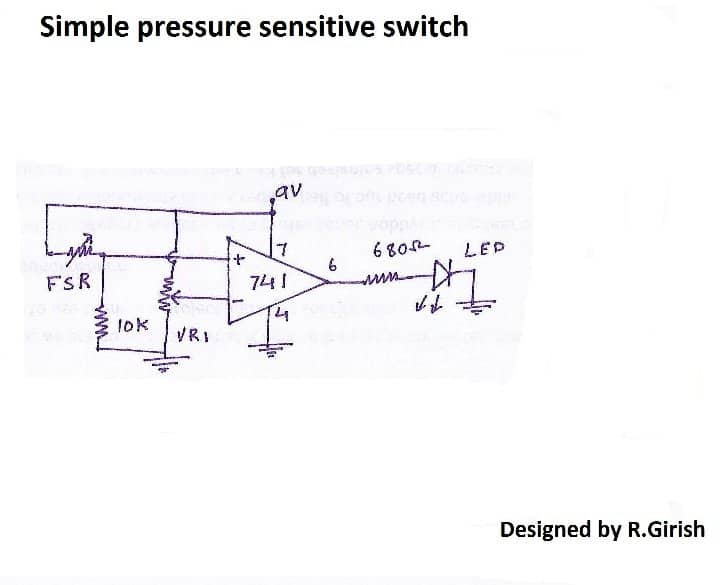 pressure sensitive switch by paring FSR with op-amp