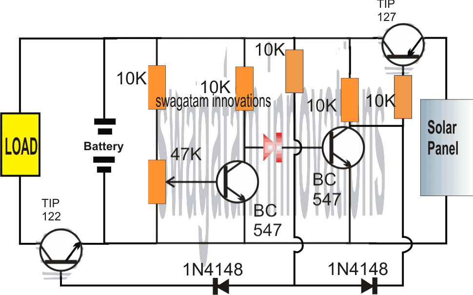 fully transistorized solar charger with load cut off