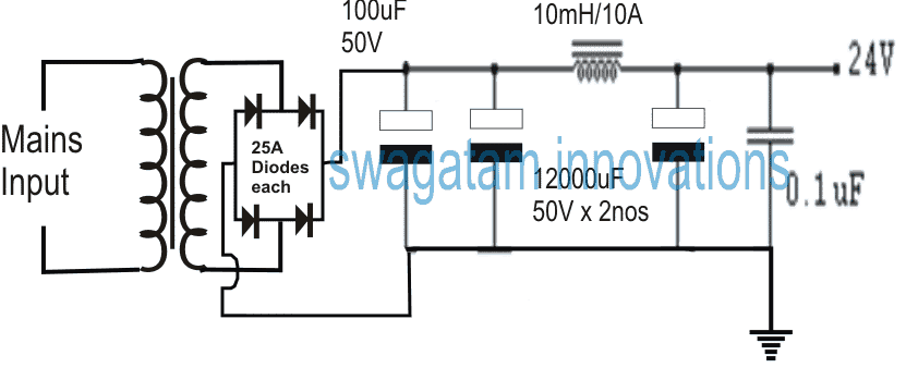 ingle mosfet class A power amplifier circuit is 18VAC and 160VA EI transformer