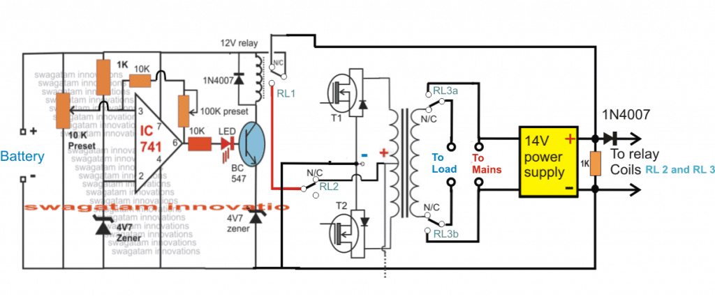 UPS automatic relay changeover 