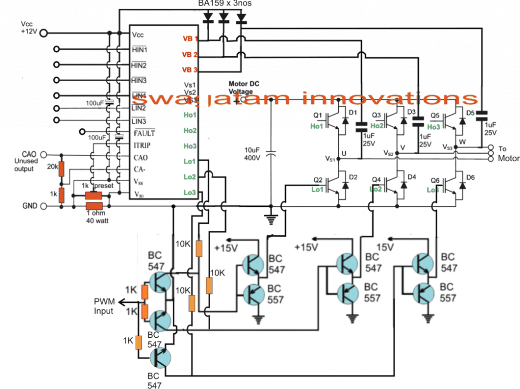 3 phase induction motor control with full bridge circuit