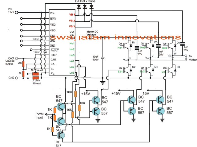 3 Phase Induction Motor Speed Controller Circuit