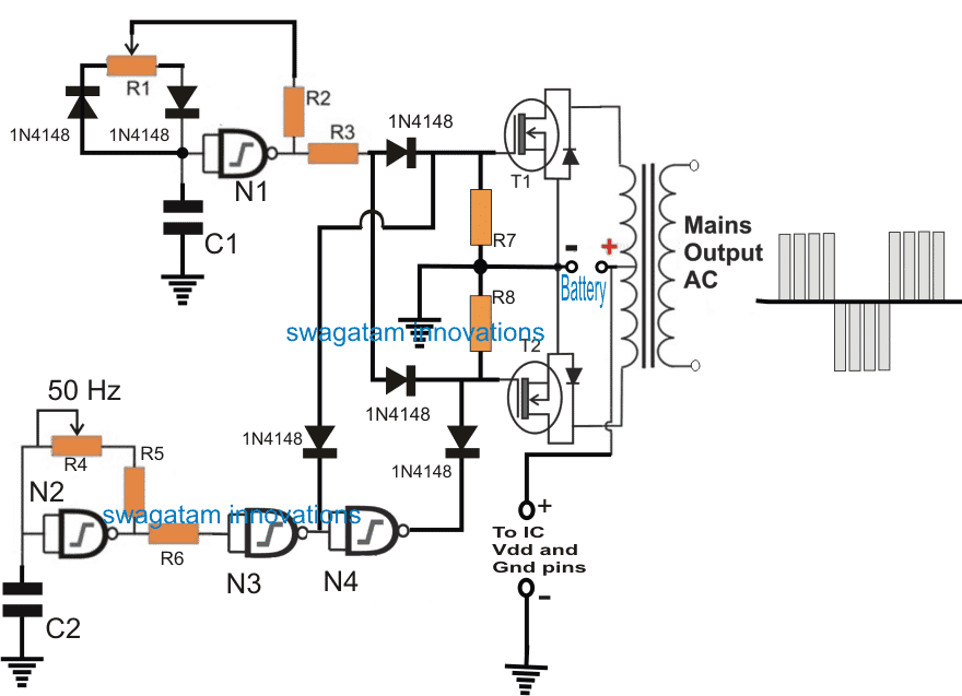 inverter circuit for the UPS construction