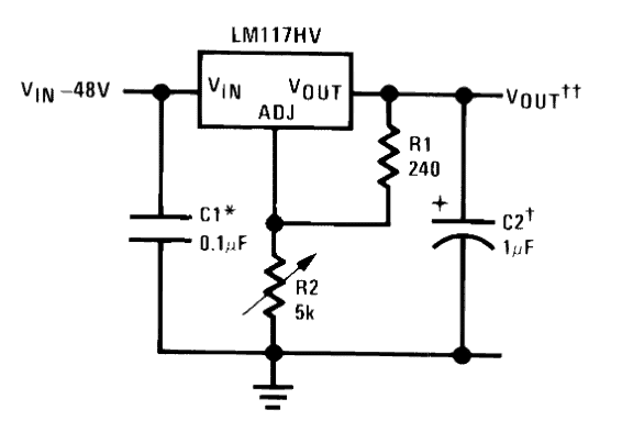 0-60V LM317HV Variable Power Supply Circuit Diagram