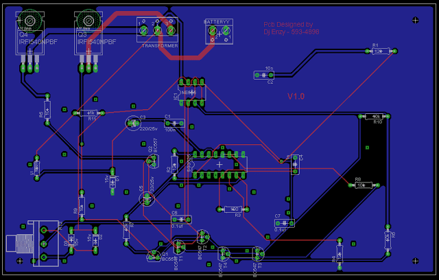 PCB design of SG3525 inverter circuit