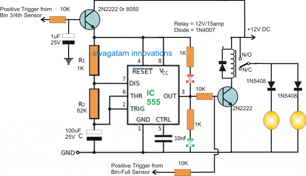 Beacon Level Indicator Circuit for Combine Harvester Grain Tanks