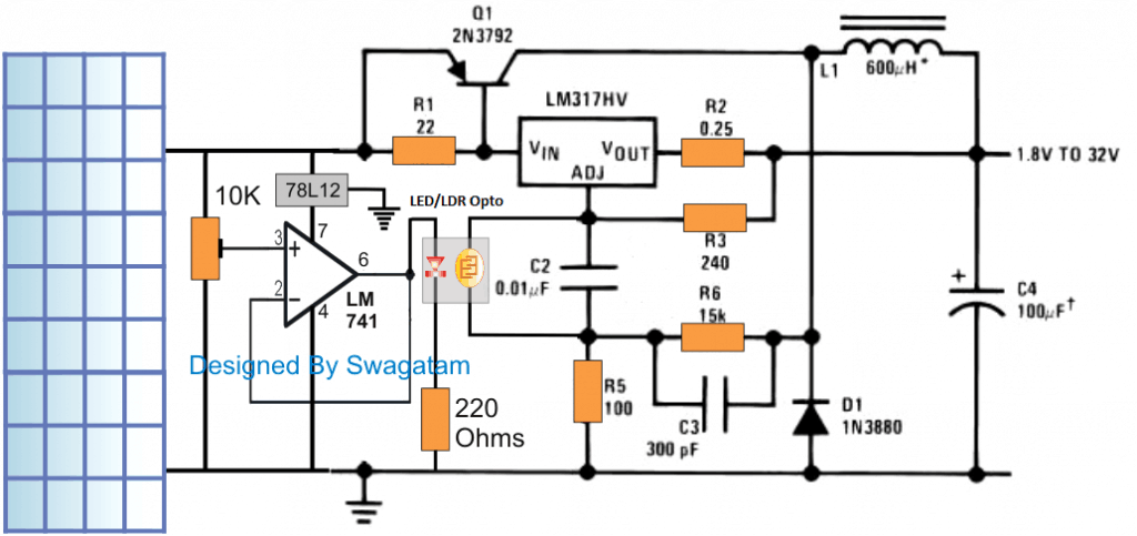 Single LM317 based MPPT Circuit