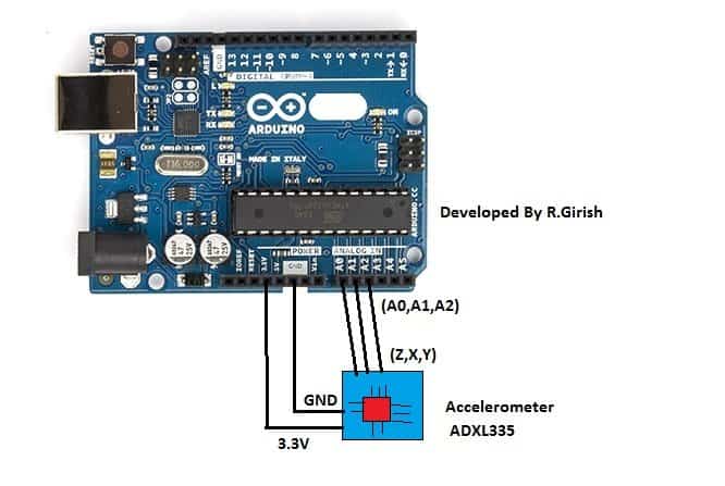 How to Interface Accelerometer ADXL335 with Arduino