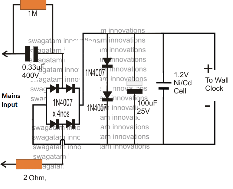 1.5V Power Supply Circuit Diagram for Wall Clock