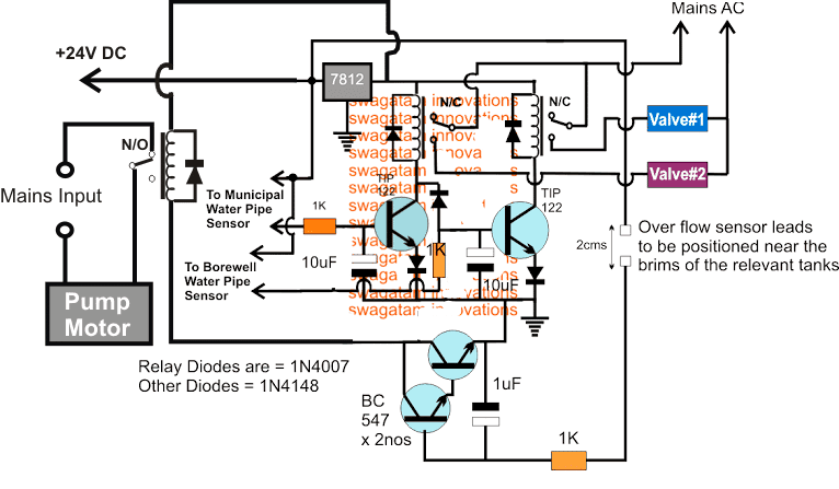 Two Pipe Water Pump Valve Controller Circuit