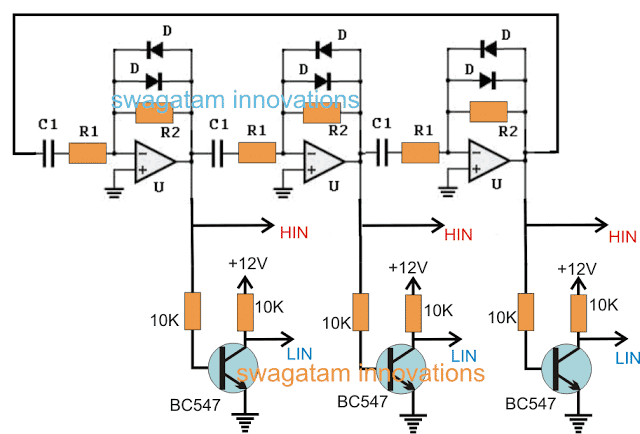 opamps are buffered using transistor inverters 